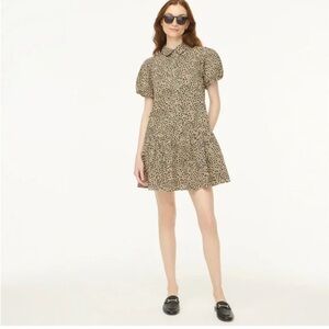J. Crew Leopard Print Puff Sleeve Dress